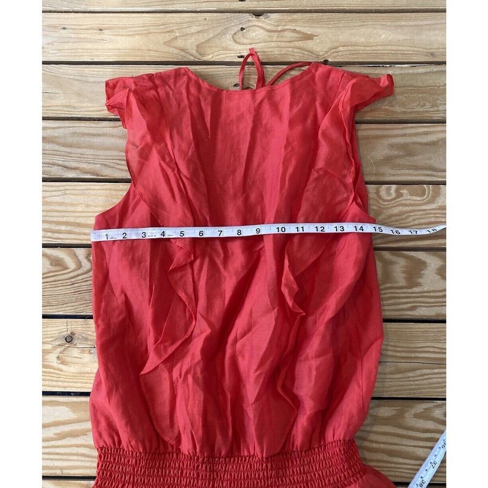 Amanda Uprichard Sleeveless Ruffle Neck Dress Size Small Women’s Red - Picture 6 of 6